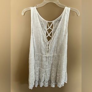 Sleeveless eyelet top